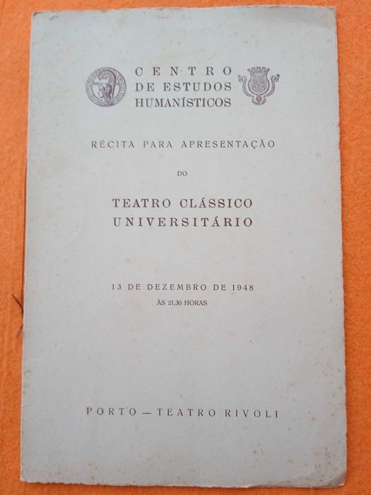 Récita para Apresentação do Teatro Clássico Universitário 1948