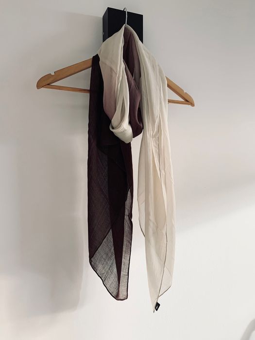 Chusta bezowa szalik brazowa Ochnik