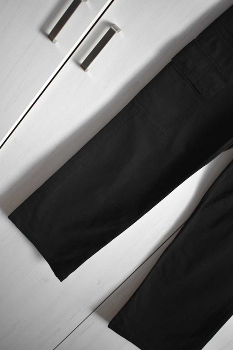 Spodnie S 36 luźne szerokie baggy cargo Zara bawełna z wysokim stanem