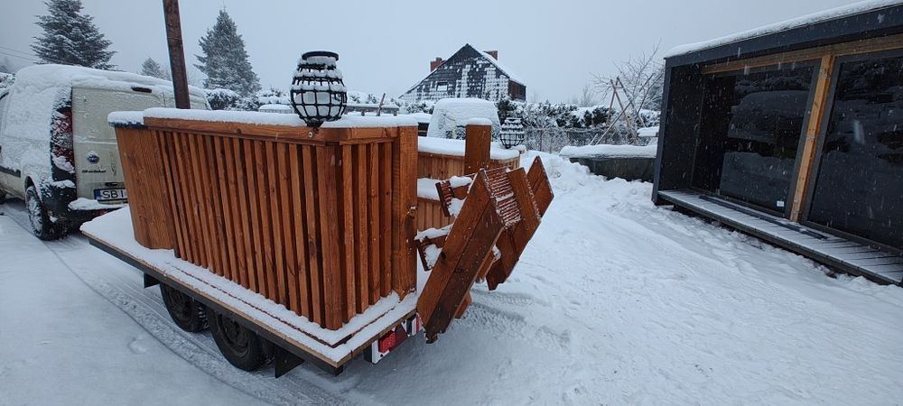 Mobilna balia jacuzzi mobilne na przyczepie ,  Sauna na wynajem