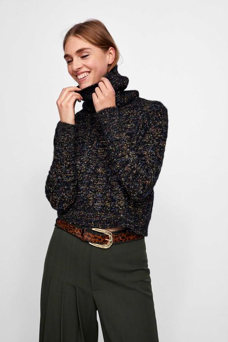 ZARA Жіночий светр в'язаний кроп, розмір S