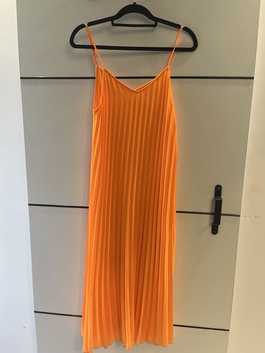 Sukienka plisowana - pomaranczowa- cudna !!! Rozm.  XS