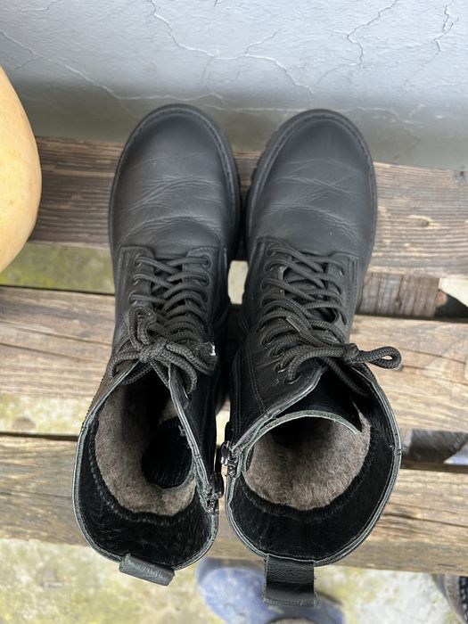 Botki Czarny skórzane sznurowane 38