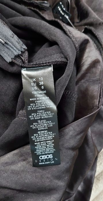 NOWY kombinezon kopertowy satynowy Asos M czarny