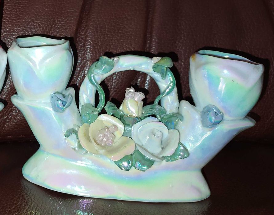 Подсвечник,Фарфор,подсвечники с цветами. Румыния