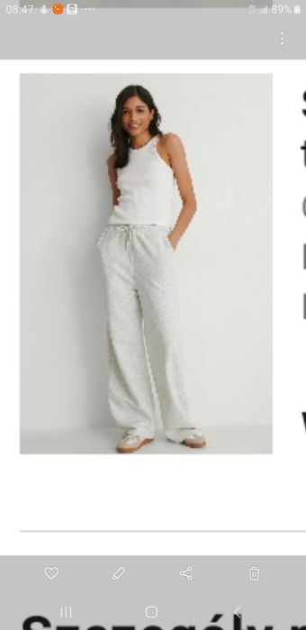 Szare dresy z szerokimi nogawkami