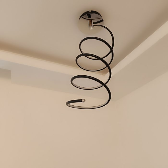 Lampa spiralka czarna LED