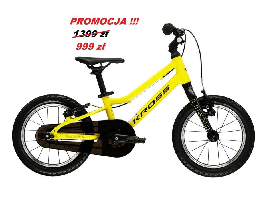 Kross lekki 5.5 kg  rowerek LIFTIE U 14  żółty czarny