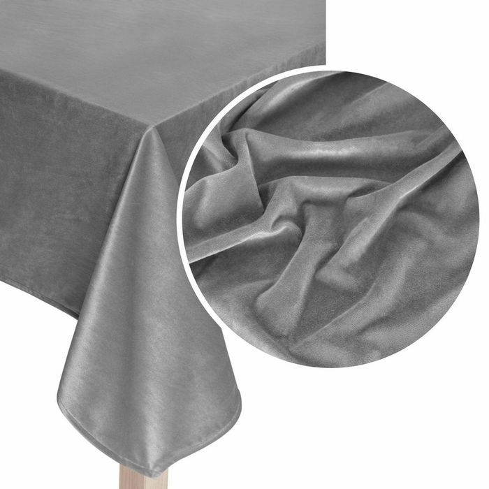 Obrus bieżnik 60x120 Soft popielaty welurowy