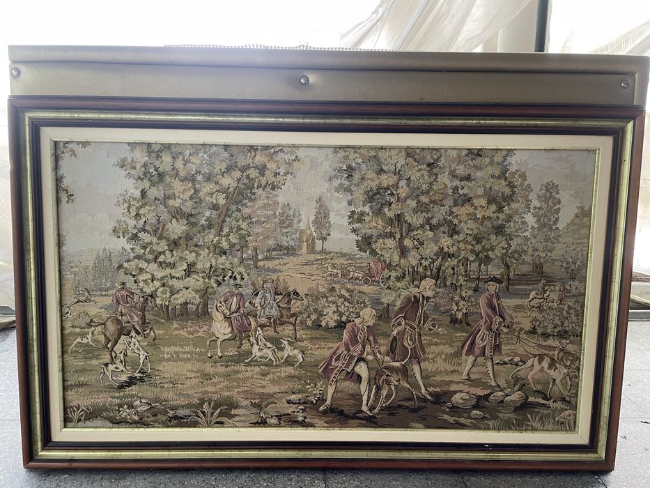 Tapeçaria Francesa “A Caça Nobre” - Estilo Gobelin ( Emoldurada )