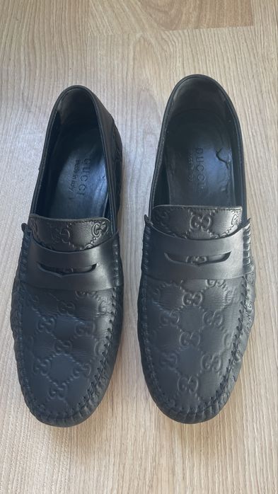 Чоловічі шкіряні лофери Gucci Guccissima