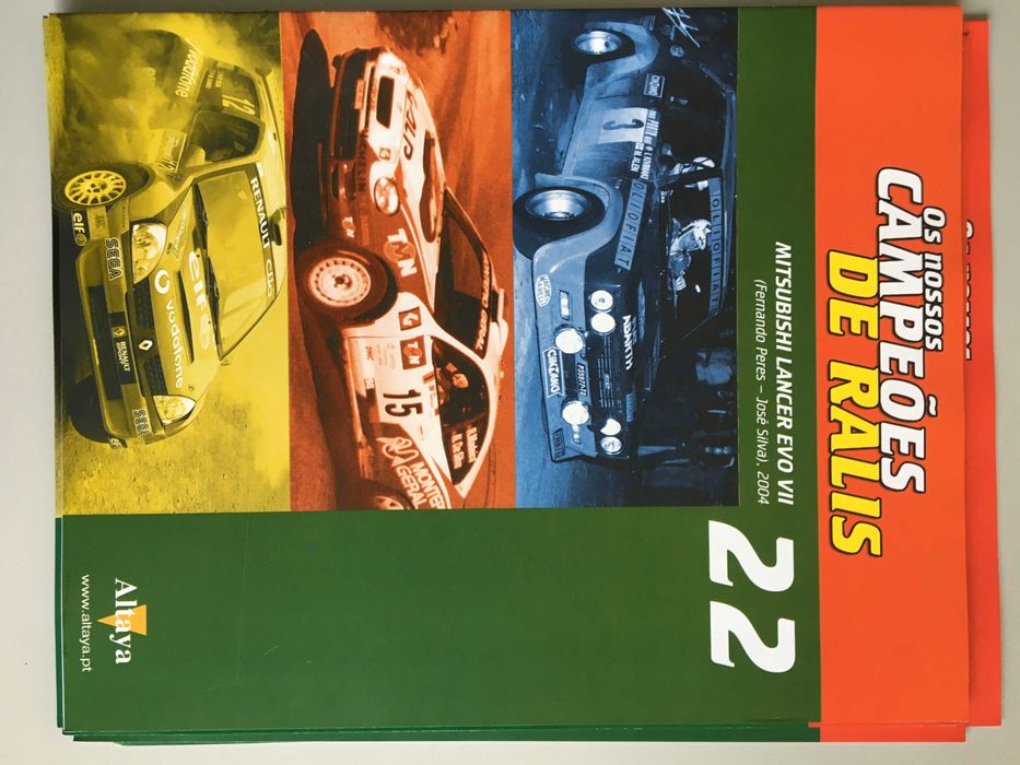 Lote de 19 fascículos Altaya da coleção Os nossos campeões de ralis