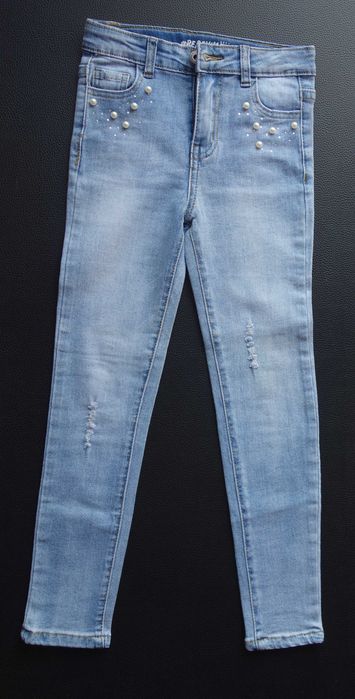 Calças de ganga para menina 9-10 anos com pérolas #Be Denim