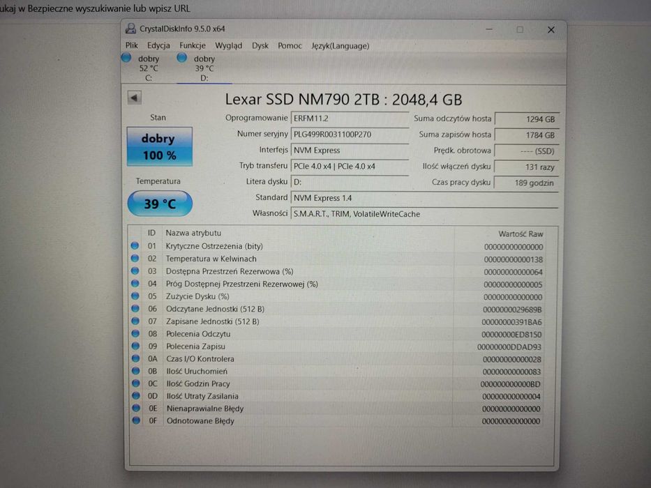 Dysk Lexar Rezerwacja