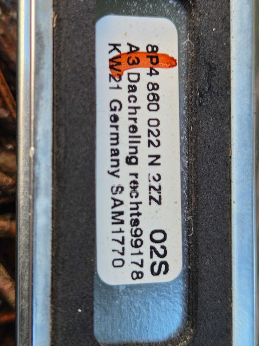 audi a3 8p sportback relingi dachowe oryginał komplet