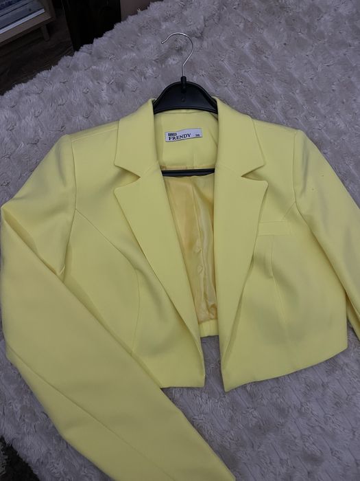 Лимонно-жовтий укорочений піджак XS - S