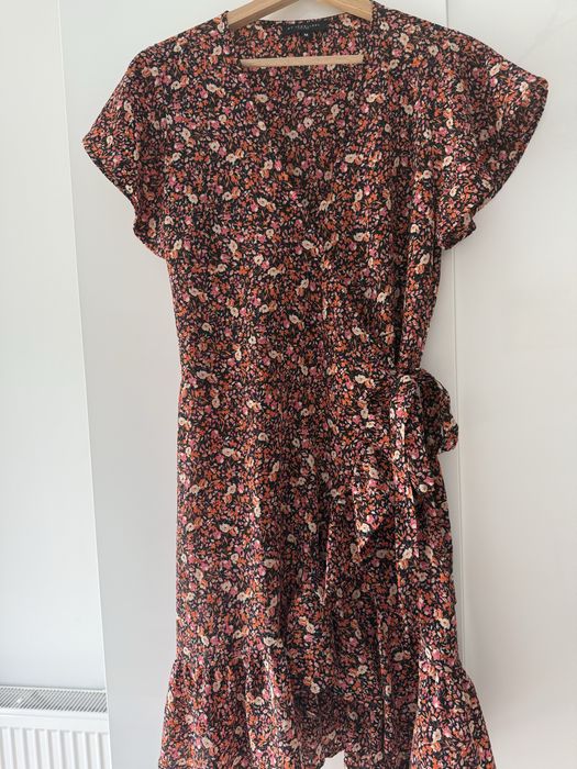 Sukienka damska M kopertowy wzor urocza w kwiatuszki