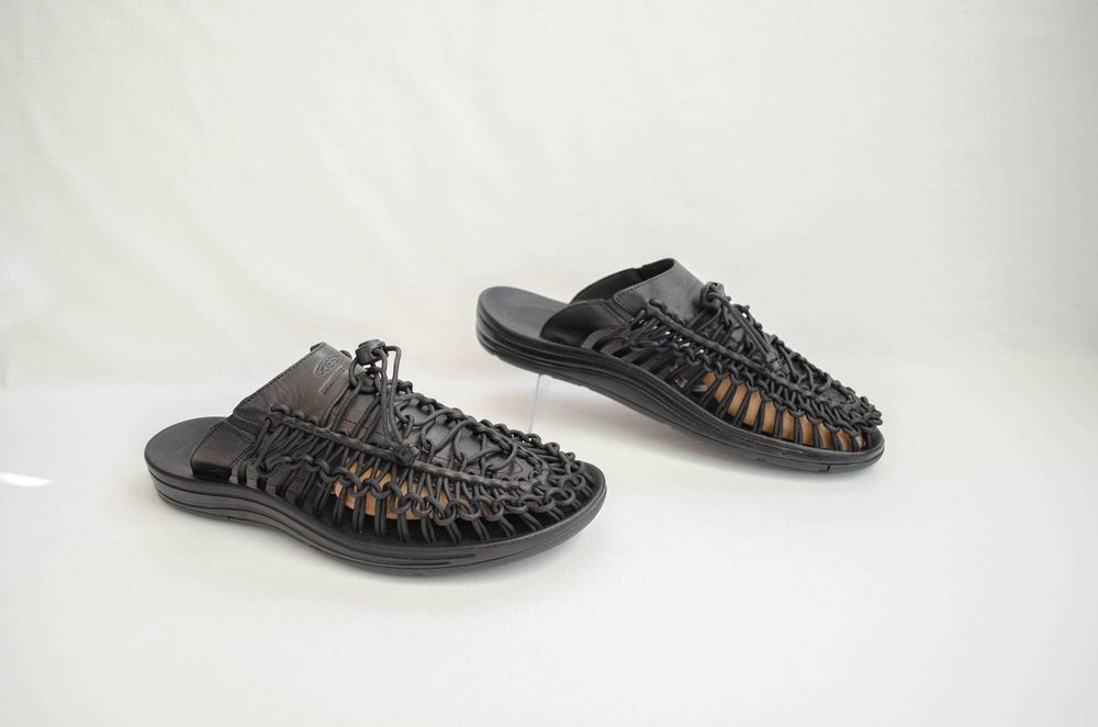 KEEN Uneek Premium Leather Slide премиальная версия плетеных шлепанцев Оригинал! р. 46 30 см