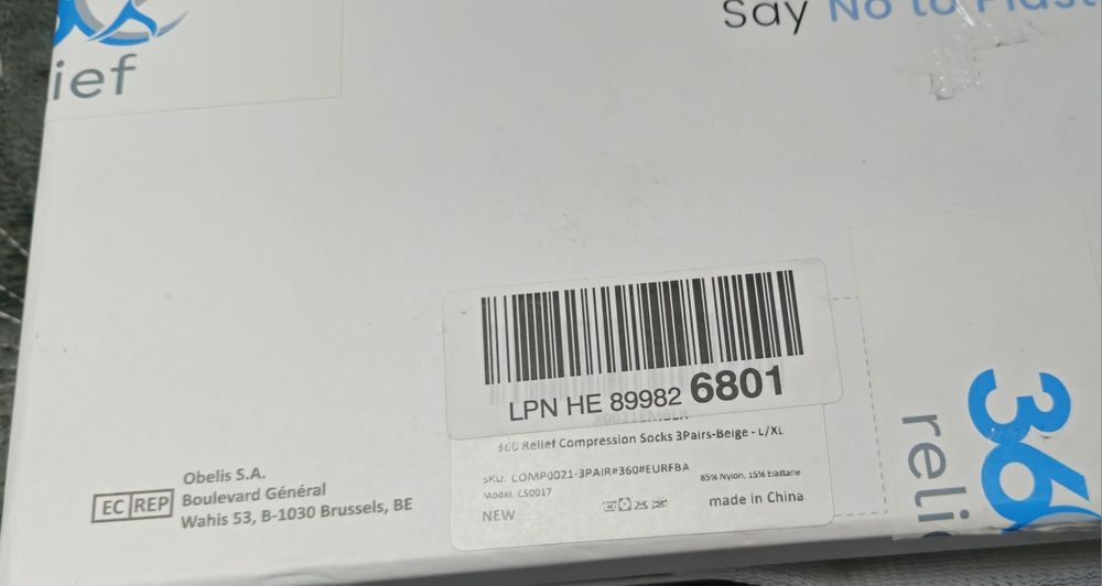 360 Relief podkolanówki uciskowe L/XL Lekki ucisk 15-20 mmHg