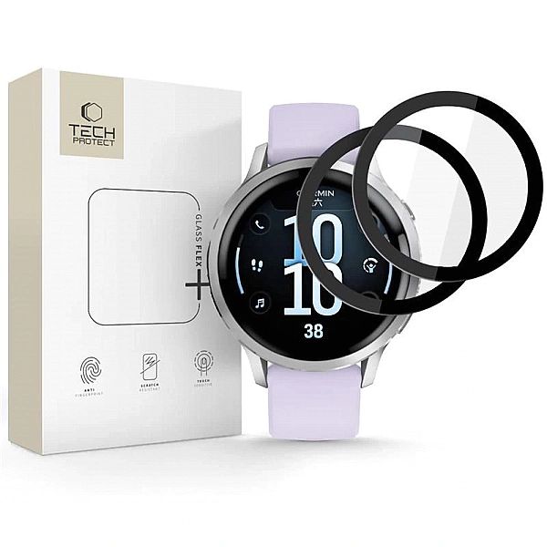 Szkło Tech-Protect Glass Flex+ 2-pack na Garmin Venu 4/41 mm - czarne