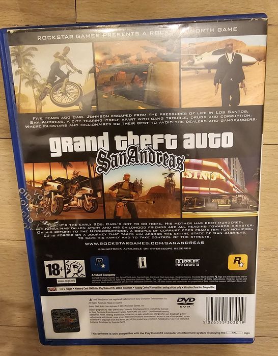 Grand Theft Auto San Andreas GTA ps2 gra