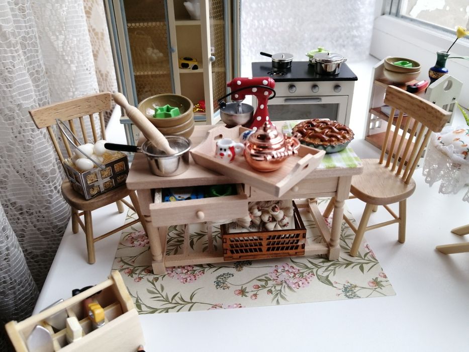 Прасувальна дошка ляльковий будинок, праска, аксесуари мініатюра стіл