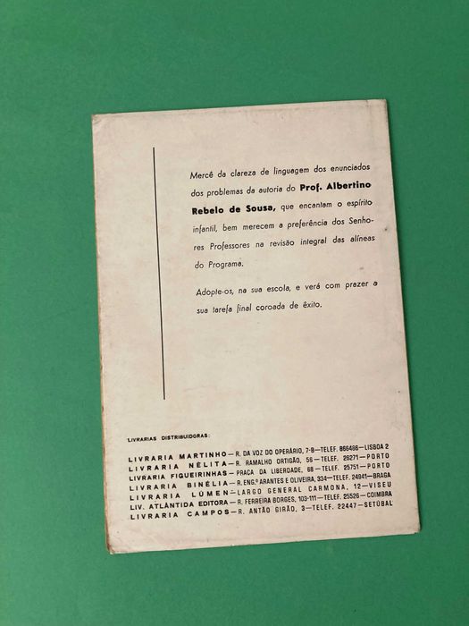 Livro O Meu Caderno de Problemas 2ª Classe Albertino Rebelo de Sousa
