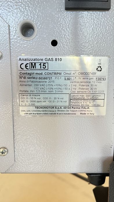 Analizator spalin Smart Gas 5 z wyswitlaczem i drukarka+ wozek