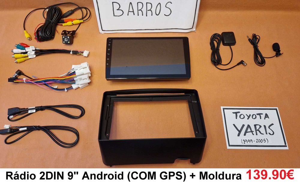 (NOVO) Rádio 2DIN Toyota YARIS (1999 até 2019) • Android GPS [4+32GB]