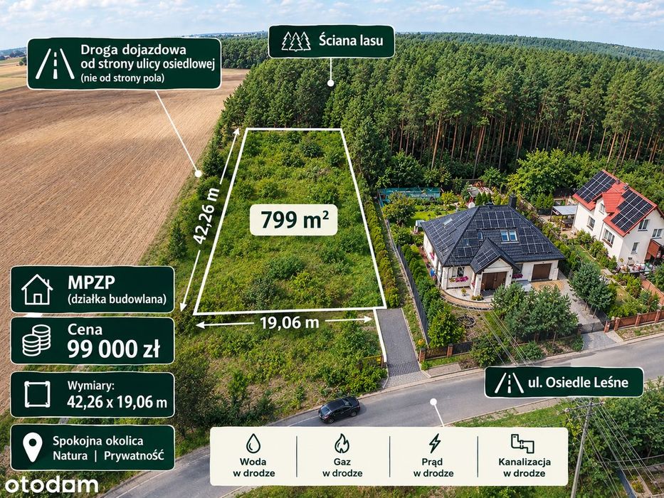 Działka ze ścianą lasu – idealne miejsce na Twój dom | MPZP