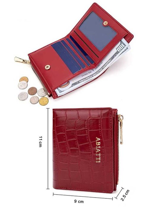 Mały Portfel Damski Antykradzieżowy RFID ABIATTI Portmonetka Na Zamek