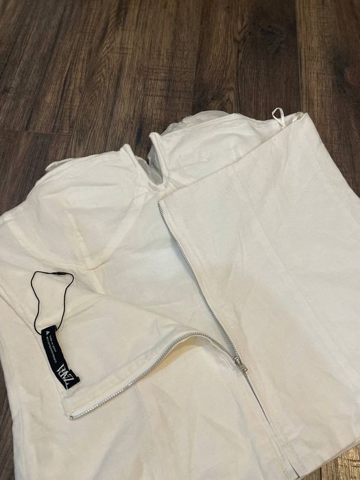 Zara зара льон/бавовна корсет топ
