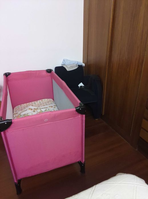 Cama viagem bébé "Zippy" + colchão ortopédico + roupa de cama