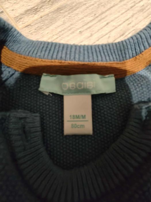 sweterek chłopięcy w paski rozmiar 80