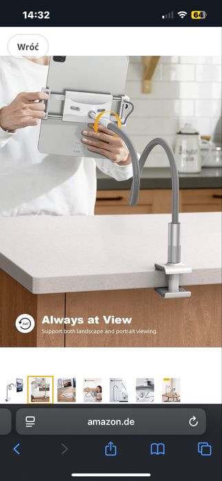 Uchwyt na tablet tefon łabedzia szyja