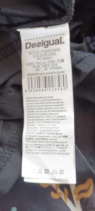 Desigual Naticos Sukienka z falbanami rozmiar 40