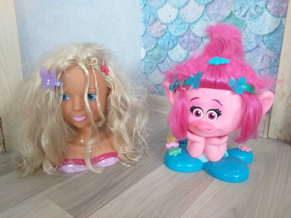 Lalka głowa do czesania + głowa Poppy Trolle