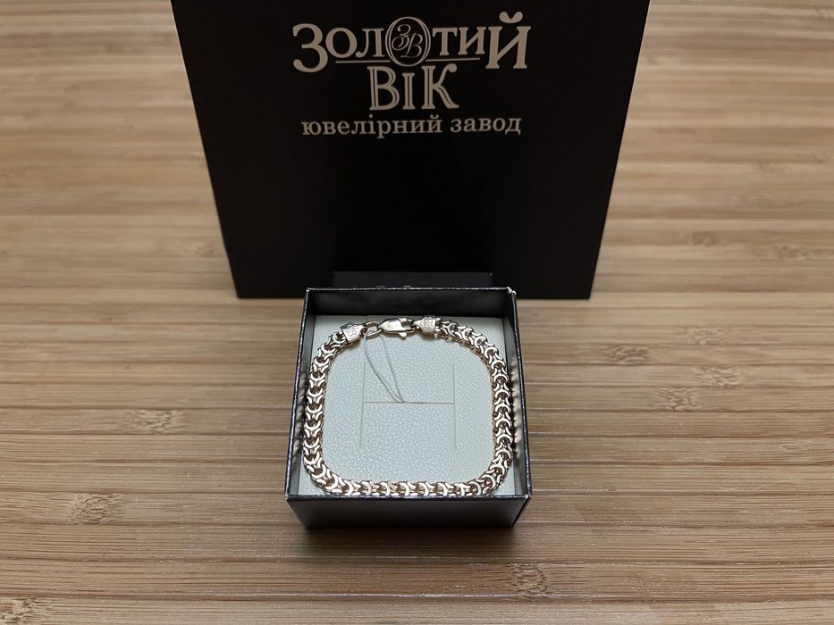 Золотой браслет плетение «Рамзес»  585 пробы. Размер 18. Вес 10.05г.