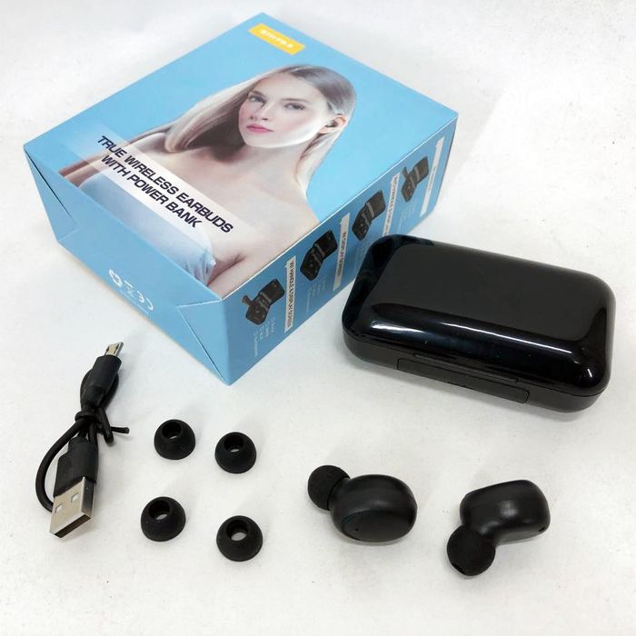 Бездротові навушники, з кейсом повер банком