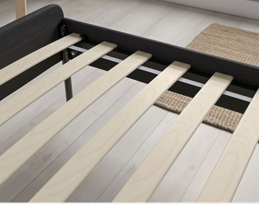 Estrutura de cama estofada,cinza escuro,140x220