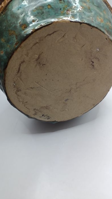 Ceramiczny wazon artystyczny szmaragdowy