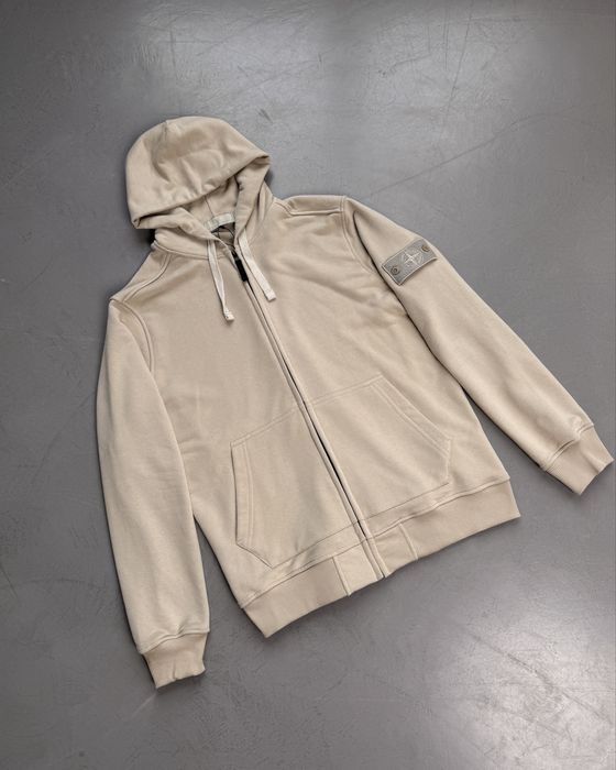 БЕЗ ПЕРЕДОПЛАТИ: Зіп худі Stone Island Beige Ghost