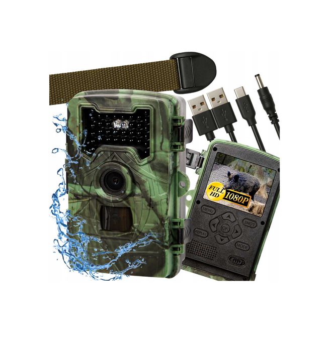 ZESTAW Fotopułapka 1080p kamera myśliwska leśna wodoodporna DIODY IR