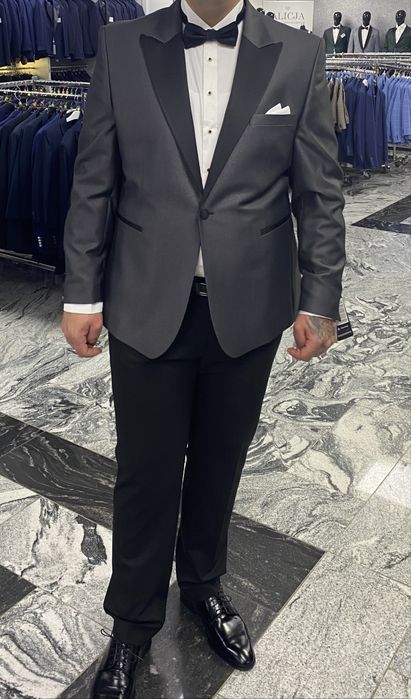 Smoking ślubny męski marynarka+spodnie