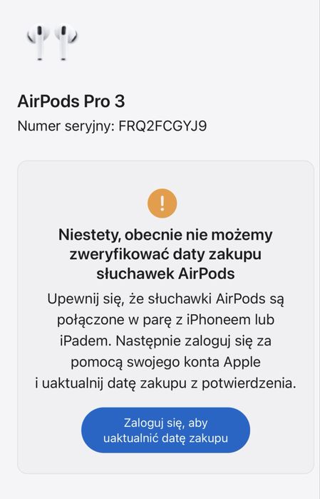 Sprzedam słuchawki AirPods Pro 3
