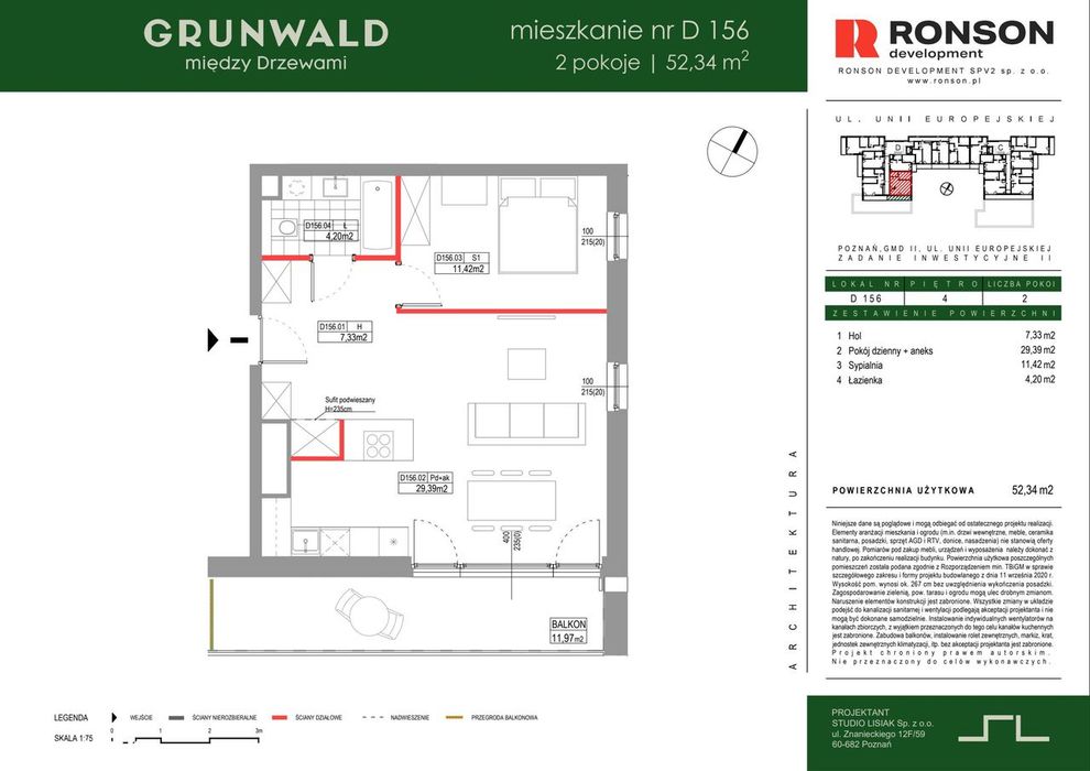 2-pokojowe mieszkanie 52m2 + balkon