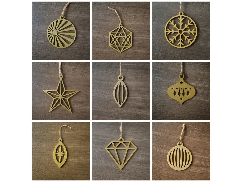 Conjunto de Bolas de Natal Geométricas Modernas