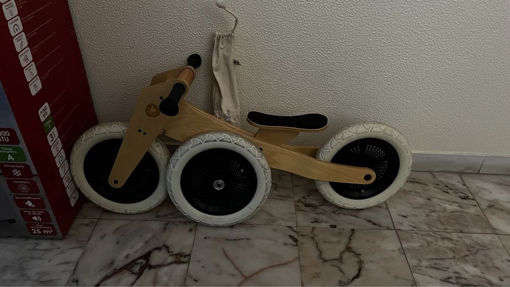 Triciclo de madeira 3 ou 2 rodas