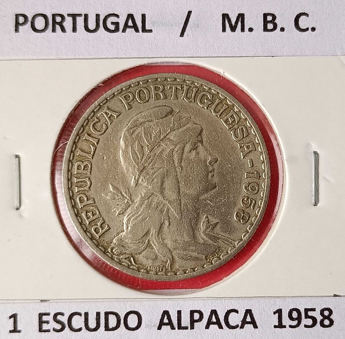 4 moedas de 1 escudo Alpaca da 2ª República portuguesa