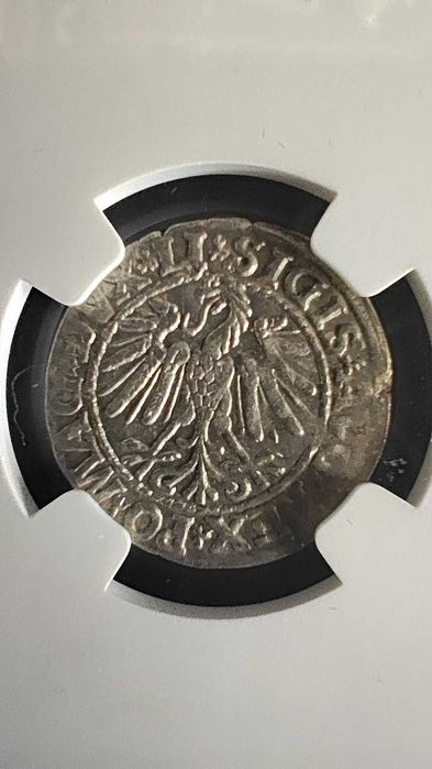 Moneta w gradingu: 1/2 grosza 1547, Litwa, NGC UNC DETAILS